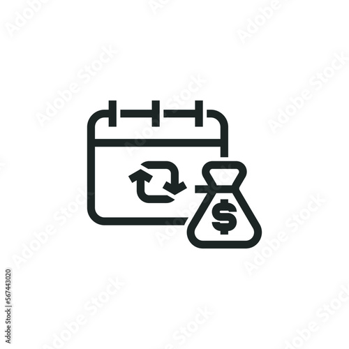 Debt restructuring icon isolated on white background