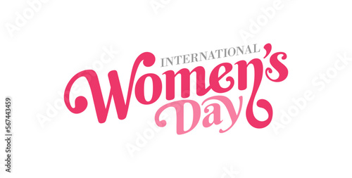 International Women's Day March 8 Celebration Simple Typography Isolated Illustration