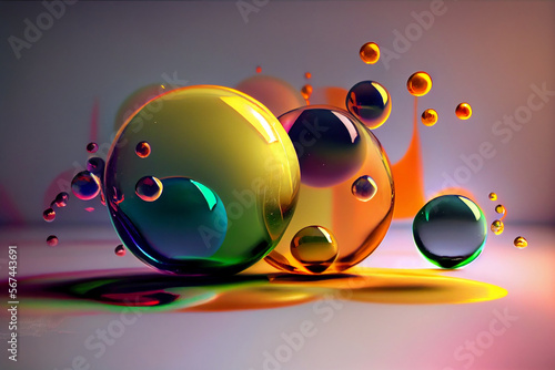 Beautiful marbles, Generative AI, colorful art, imaginative photo