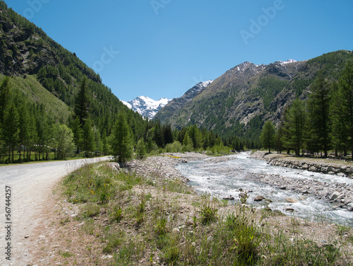  Around Lillaz waterfalls. Rivers. Cogne - Aosta Valley. Alps, Italy.