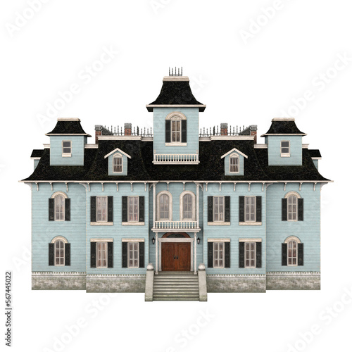 Fototapeta Naklejka Na Ścianę i Meble -  3d rendering victorian vintage manor mansion isolated