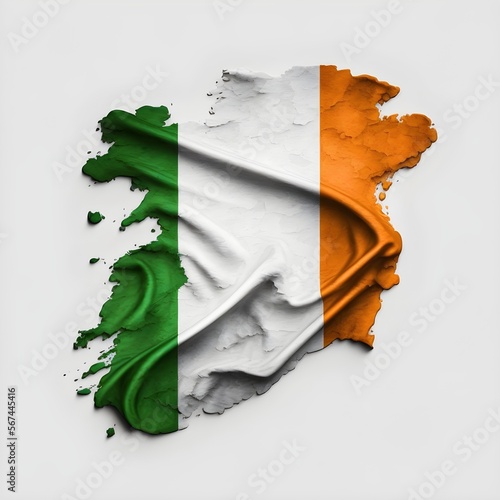 Isolated Irish flag on white background