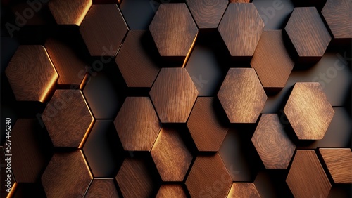 Background with a 3D wooden texture. Background and texture made of wood. Generative Ai.