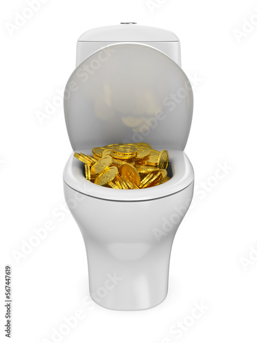 money into water closet on ...
