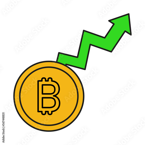 Cryptocurrency, Bitcoin Cryptocurrency. Cryptocurrency with growth chart. International Stock Exchange. Bitcoin uptrend