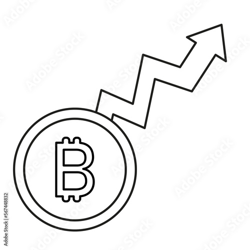 Cryptocurrency, Bitcoin Cryptocurrency. Cryptocurrency with growth chart. International Stock Exchange. Bitcoin uptrend