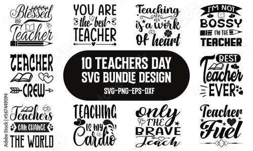 Teachers day svg t shirt bundle ,a set of teachers day t-shirt design.
