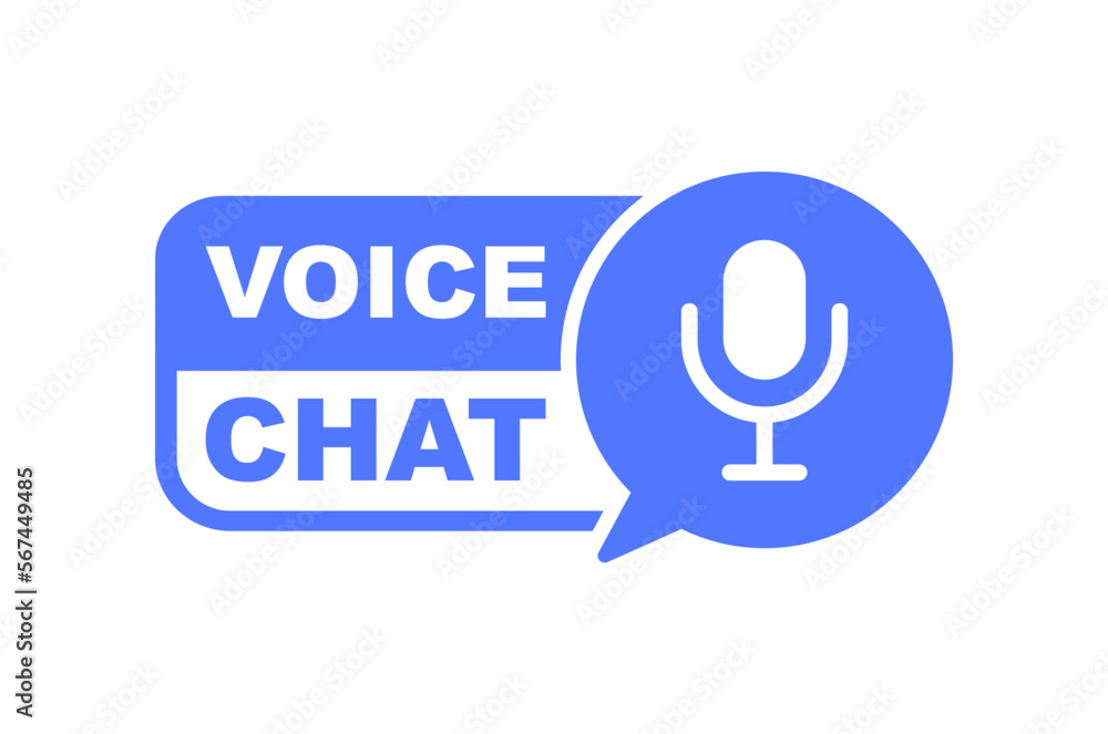 Voice chat logo. Voice message icon. Voice message with sound wave and microphone for chat. Voice messaging correspondence. Dialogue symbol. Voice chat logo. Voice message icon. Voice message with sound wave and microphone for chat. Voice messaging correspondence. Dialogue symbol.