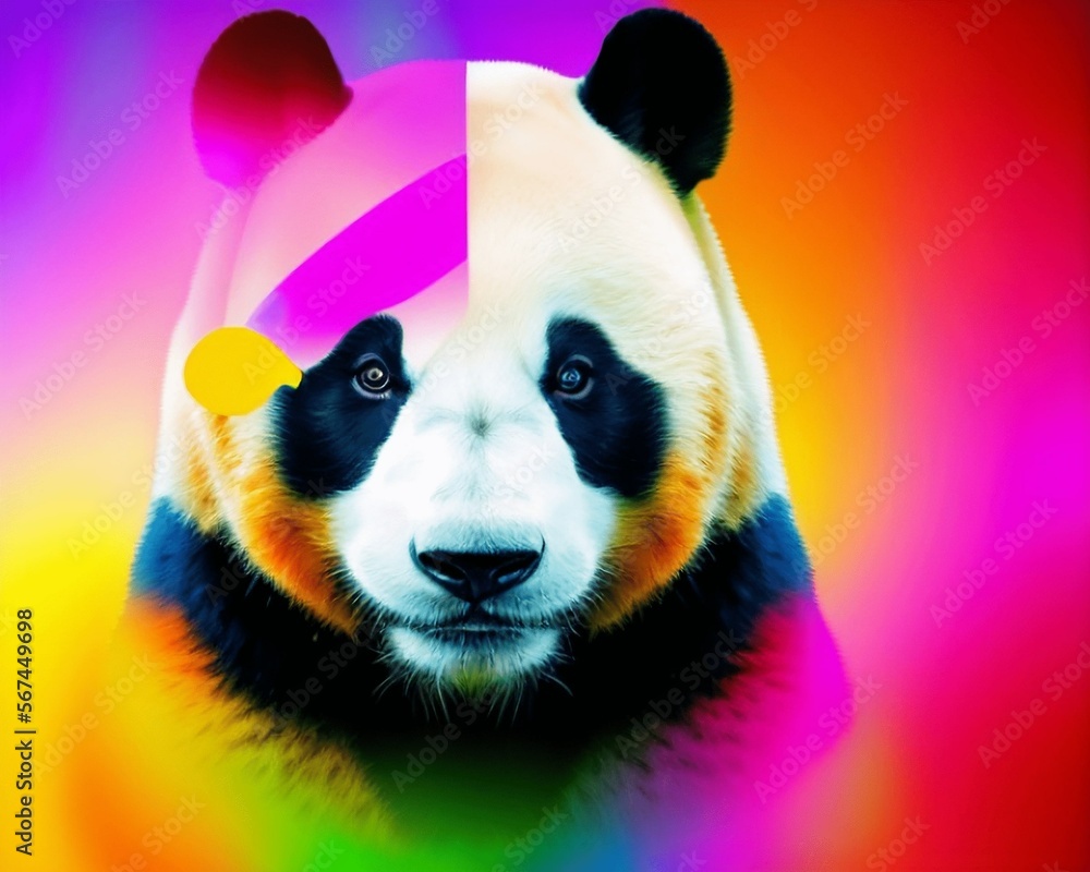 Obraz premium panda bear, colorful, Generative AI