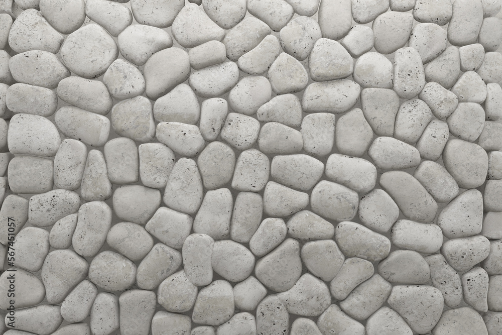 White 3D background with pebble stone, 3D rendering, Product display White 3D background with pebble stone, 3D rendering, Product display