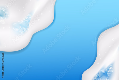 Bath foam background. Shampoo bubbles texture.Sparkling shampoo and bath lather vector illustration.