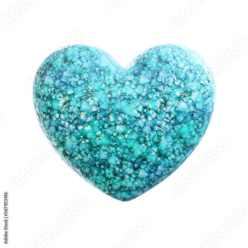 Turquoise stone heart 3d 