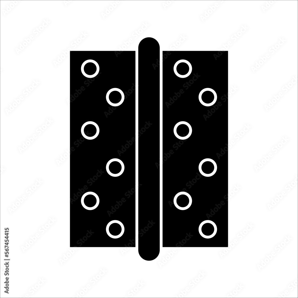 Trendy flat design door hinge icon, on white background. Trendy flat design door hinge icon, on white background.