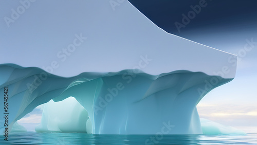 large iceberg floating in the polar sea, Generative AI © Francisco