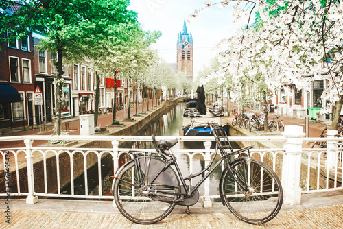 old town of Delft in spring, Holland