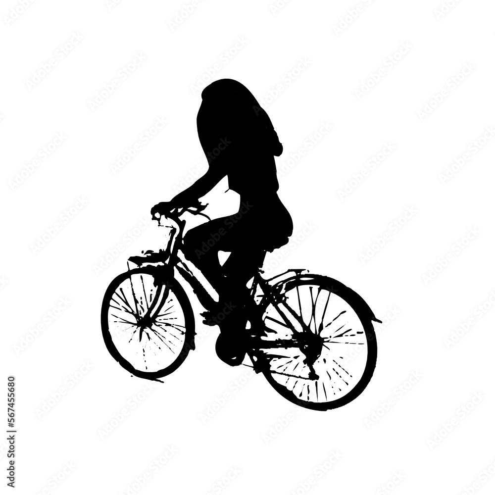 silhouette of person riding bicycle with transparent background silhouette of person riding bicycle with transparent background