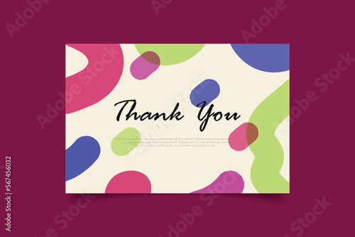 thank you card template design with abstract minimalist background