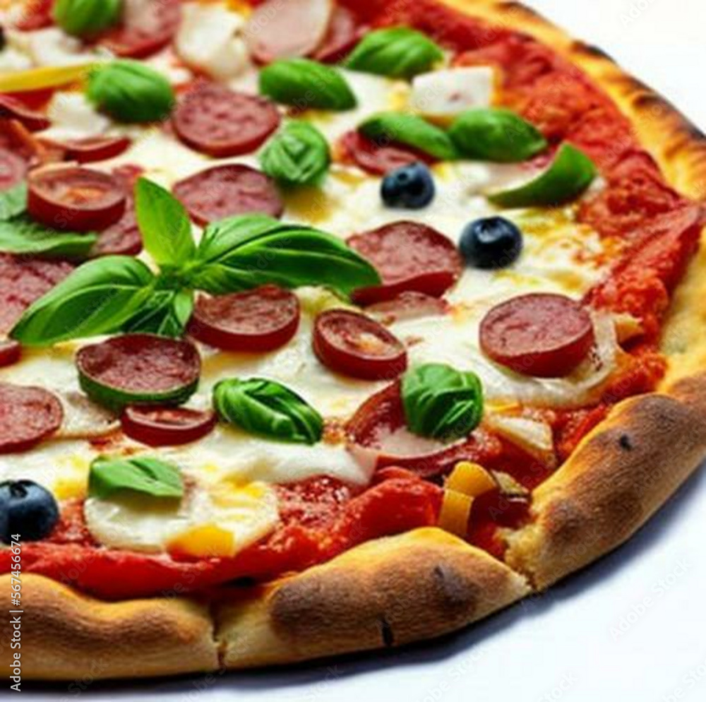 pizza with salami - Italian Food Restaurant - Pizza - Generative AI pizza with salami - Italian Food Restaurant - Pizza - Generative AI
