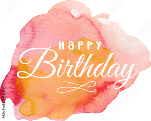 Photography happy birthday, watercolor lettering design