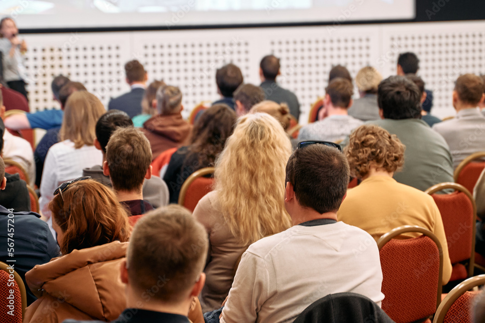 Speaker at Business Conference and Presentation. Audience at the conference hall.