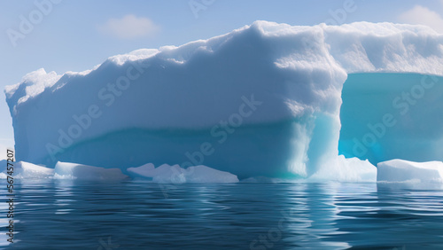 large iceberg floating in the polar sea  Generative AI
