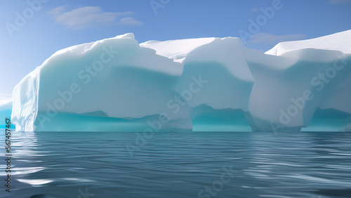 large iceberg floating in the polar sea  Generative AI