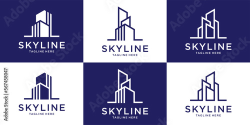 logo design skyline modern building template