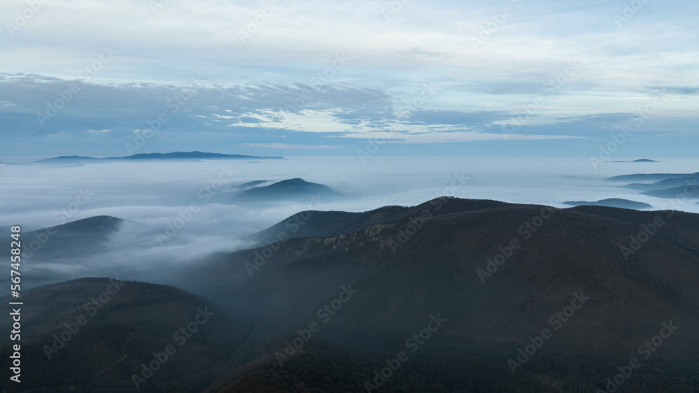 fog over the mountains