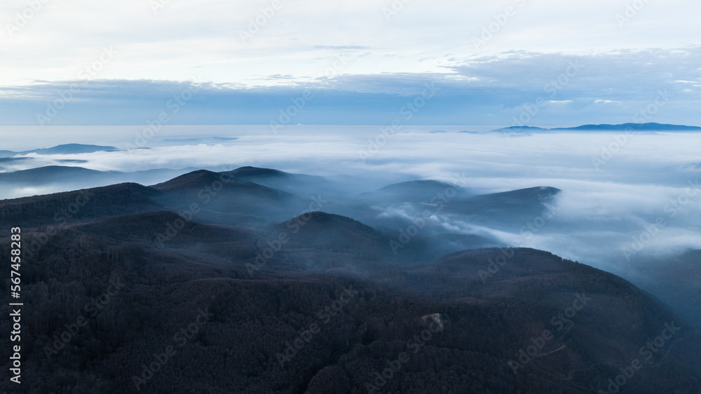 fog over the mountains