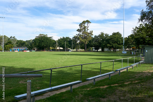Later Afternoon picture of the Australian rules Football Oval in the Historic Gold Mining town of Heathcote