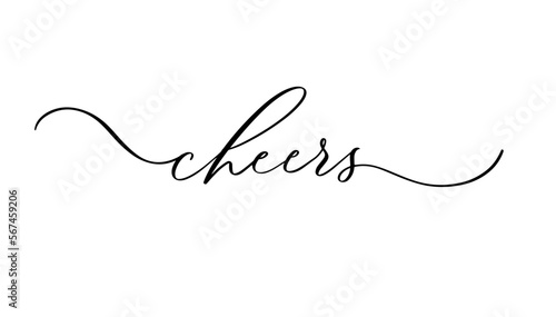 Cheers lettering text inscription banner.