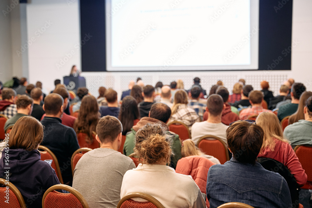 Speaker at Business Conference and Presentation. Audience at the conference hall. Speaker at Business Conference and Presentation. Audience at the conference hall.