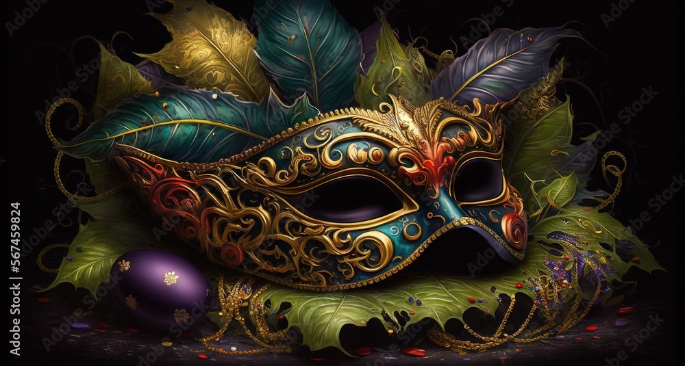 Carnaval Mardi Gras celebration Wallpaper illustration generative ai