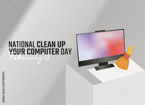 vector graphic of national clean up your computer day good for national clean up your computer day celebration. flat design. flyer design.flat illustration.