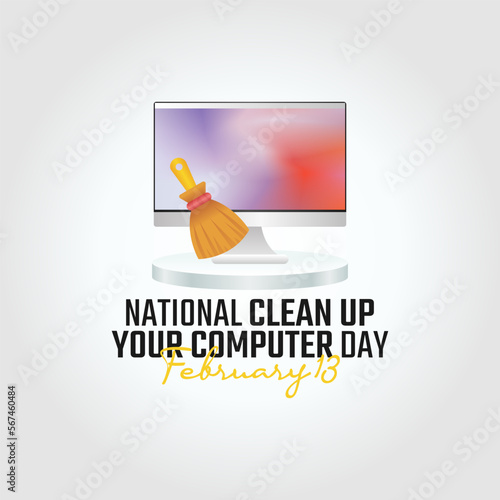 vector graphic of national clean up your computer day good for national clean up your computer day celebration. flat design. flyer design.flat illustration.