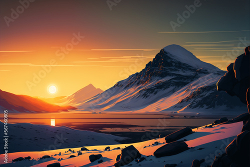 Mountain sunrise landscape with sky © AloneArt