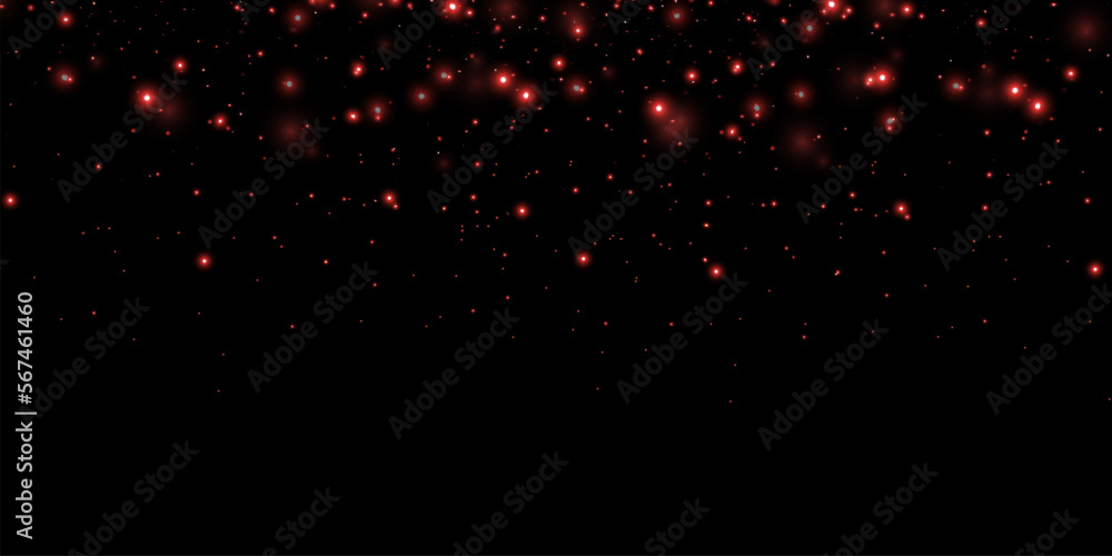 Red glow effect, glare, explosion, glitter, sun glare, sparks and stars on a black background Red glow effect, glare, explosion, glitter, sun glare, sparks and stars on a black background