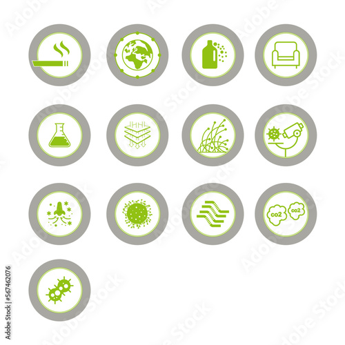 chemicals and harmful substances icons