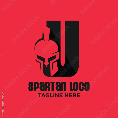 Letter U Spartan Logo Design Template Inspiration, Vector Illustration.