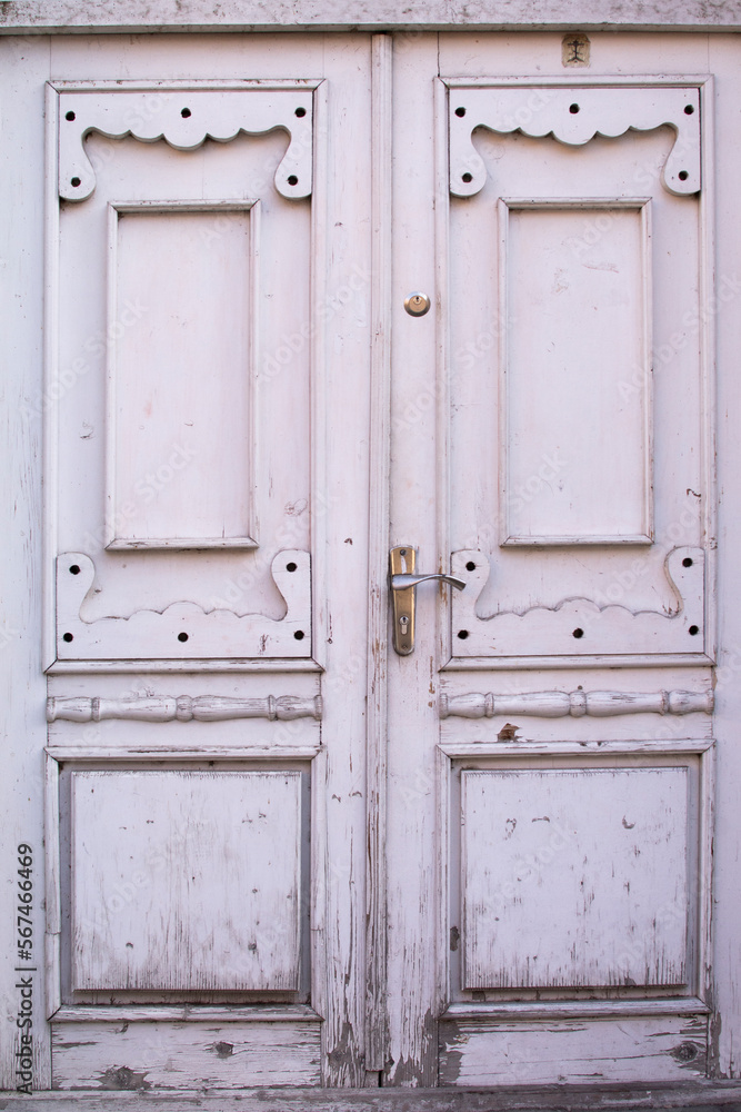 Vintage wooden doors , the oldest part of the capital city of Georgia