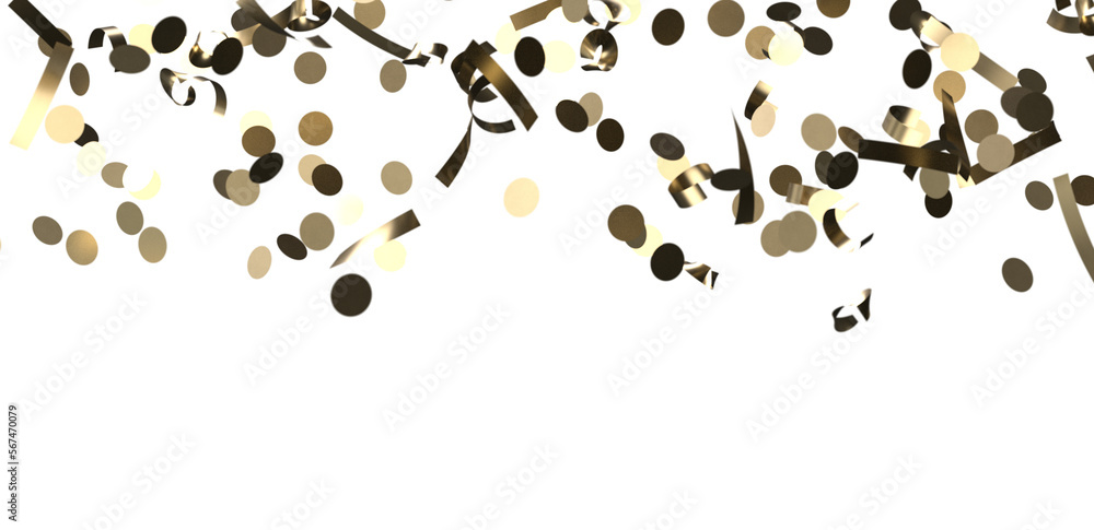 Glittering confetti on a transparent background. Holiday, birthday and Christmas decoration Glittering confetti on a transparent background. Holiday, birthday and Christmas decoration
