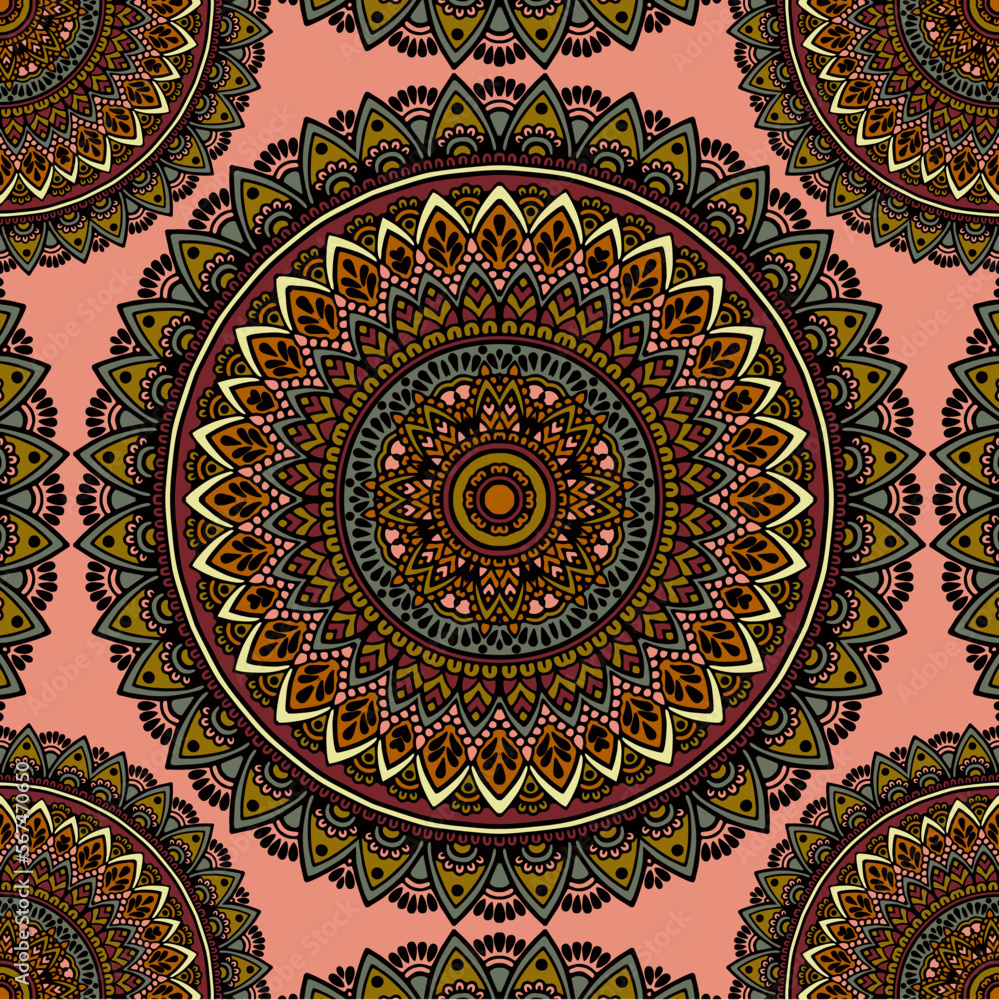 Mandala design with floral and colorful motifs art Mandala