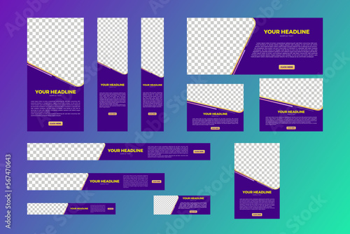 GDN Ads, Google Ads Banner size, Set of Web Banner Design, GDN Banner Different size, Web template