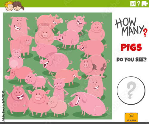 counting cartoon pigs farm animals educational game
