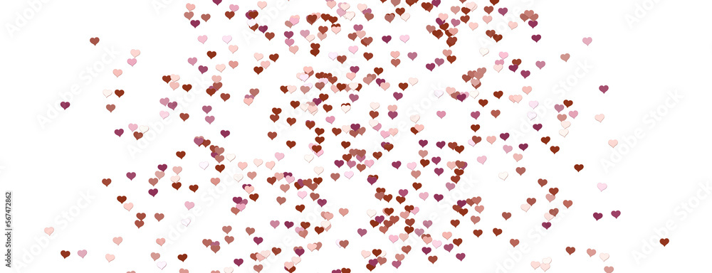 colorful flying hearts on a blue background. 3d colorful flying hearts on a blue background. 3d