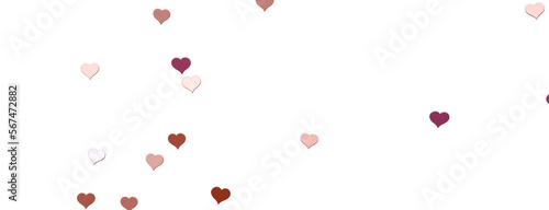 hearts isolated on transparent background. Valentine’s day design.