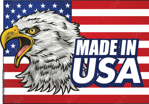 American Redoubtable  Eagle with USA flags