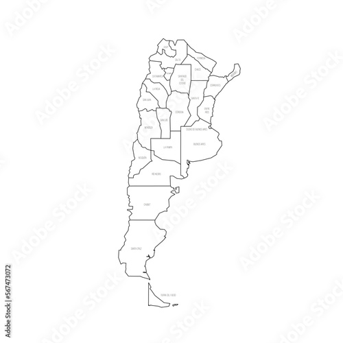 Argentina political map of administrative divisions
