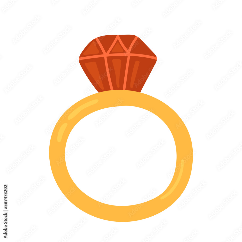 gold ring with red gemstone, diamond, ruby. Symbol of love, Valentine's day gold ring with red gemstone, diamond, ruby. Symbol of love, Valentine's day
