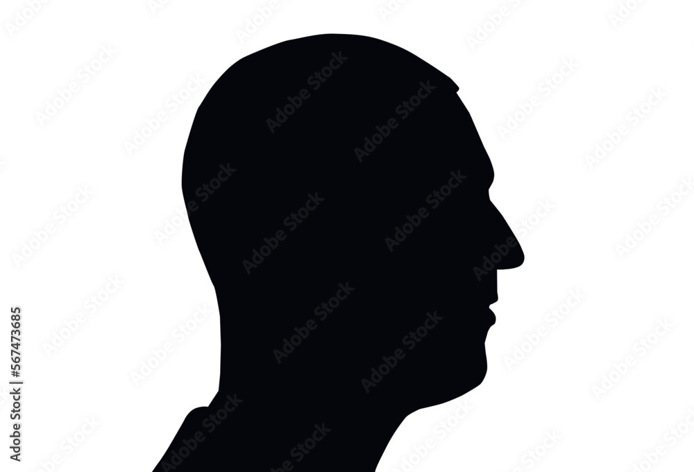 A man head silhouette vector.